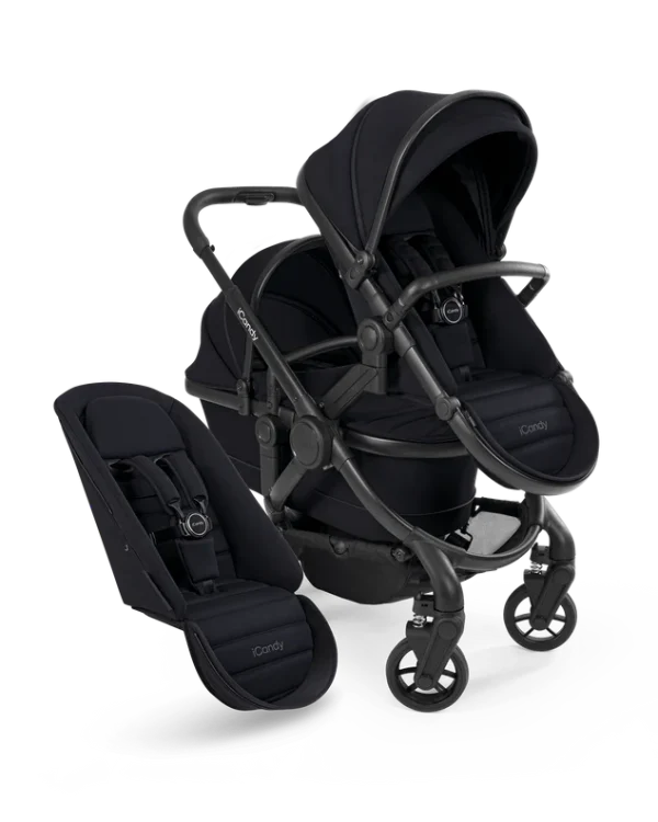 Poussette et nacelle Peach 7 Black Edition - Double