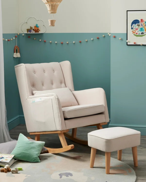 Lux Fauteuil d'allaitement avec repose-pieds